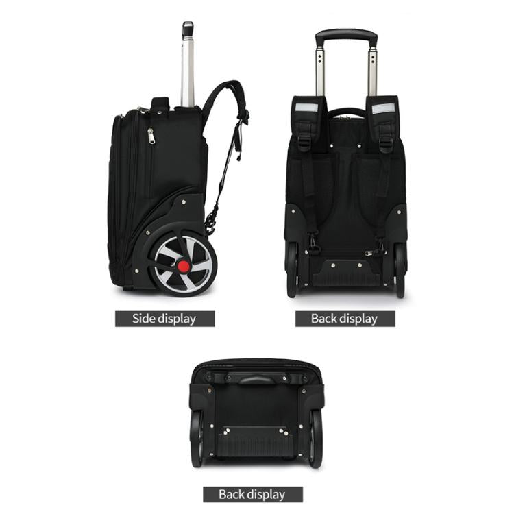 20 Inch Carry-On Trolley Backpack Large Capacity Waterproof Oxford Travel Duffle Bag With Wheels & TSA Lock