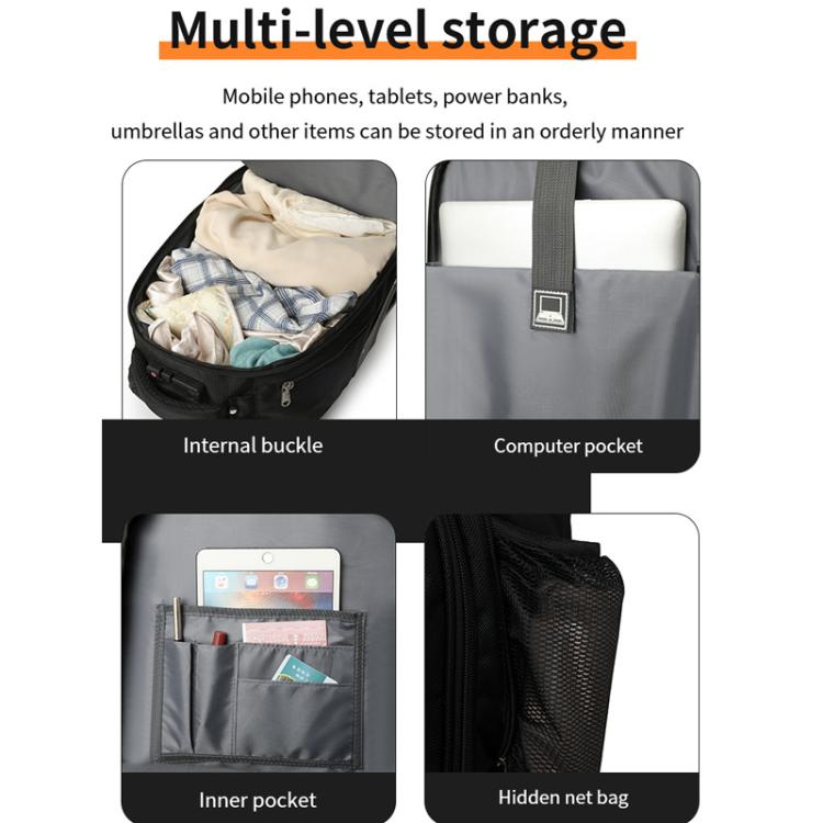 20 Inch Carry-On Trolley Backpack Large Capacity Waterproof Oxford Travel Duffle Bag With Wheels & TSA Lock