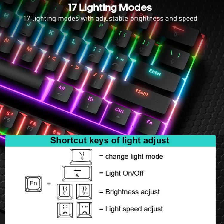 iMICE MK-X30 RGB Lighting Customizable 1.5m Wired Mechanical Gaming Keyboard Mouse Set