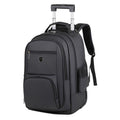 Large Capacity Wheeled Backpack for Men Carry-On Trolley Laptop Backpack with Hidden Shoulder Straps
