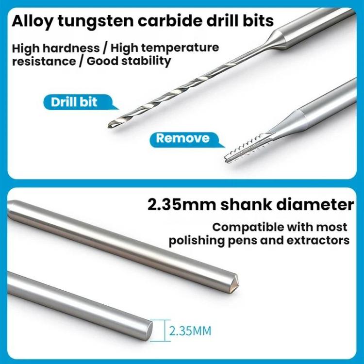 Slipped Thread Drill Bits Screwdriver Accessories for Mobile Phone Repair, Drilling Short Version, Drilling Long Version, Remove Drill Bit
