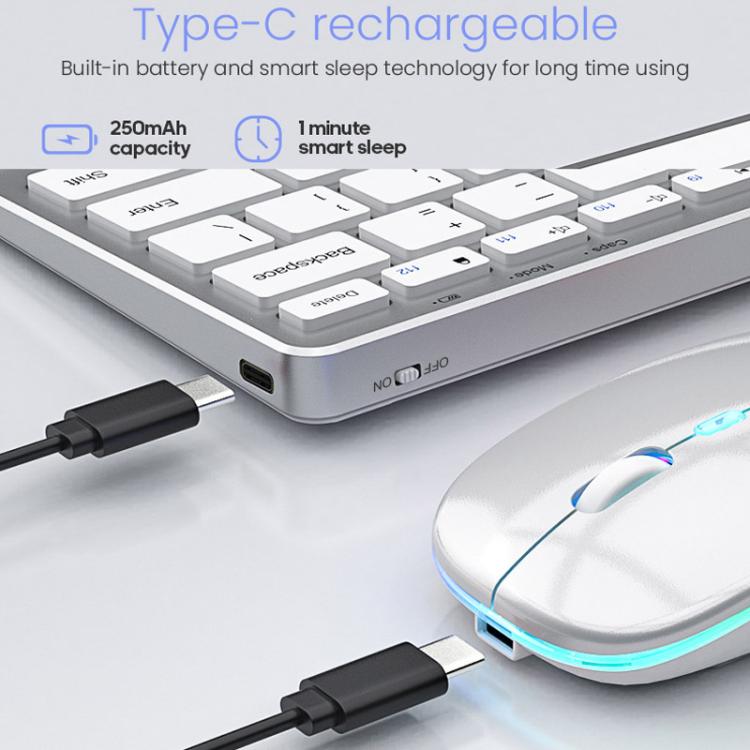iMICE WK-102 Type-C Rechargeable Dual-Mode Wireless Keyboard and Mouse Set