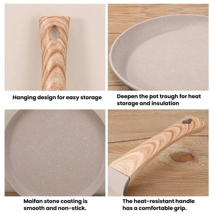 Household Multifunctional Non-Stick Frying Pan Non-Stick Pan For Eggs & Pizza, Small Black, Medium Black, Large Black, Small Beige, Medium Beige, Large Beige