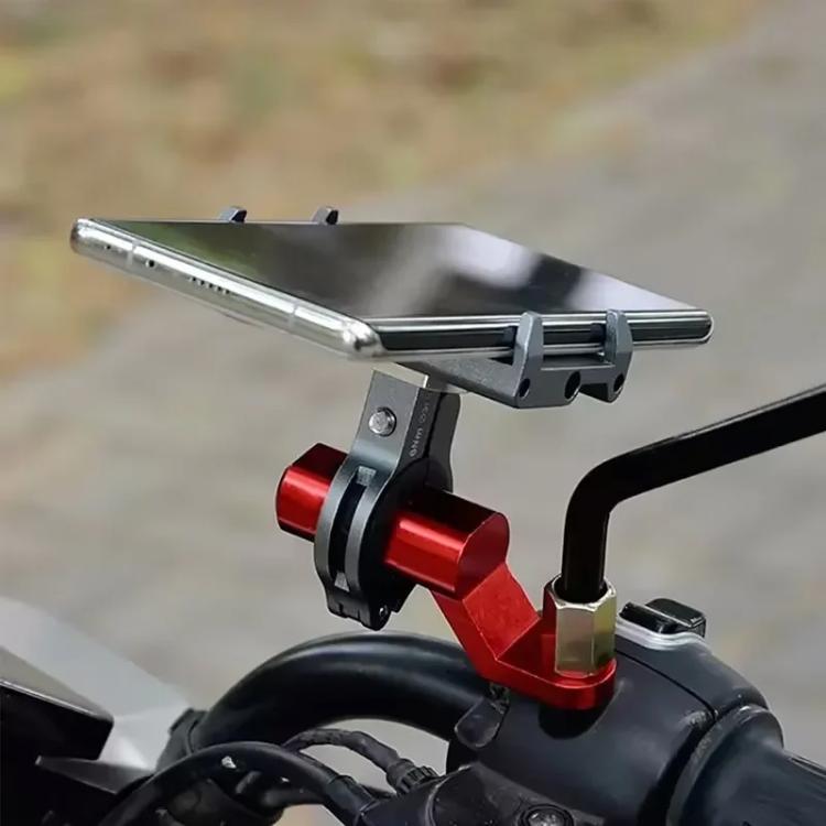 Universal Motorcycle Mirror Extension Arm Aluminum Alloy Handlebar Mount Adapter for Phone Holder, GPS, Action Cam