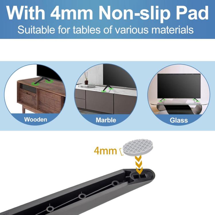 JJ-9248-B-0 2pcs TV No-Drill Base Stand For TCL Roku TV 28 / 32 / 40 / 43 / 49 / 50 / 55 / 58 / 65 Inch