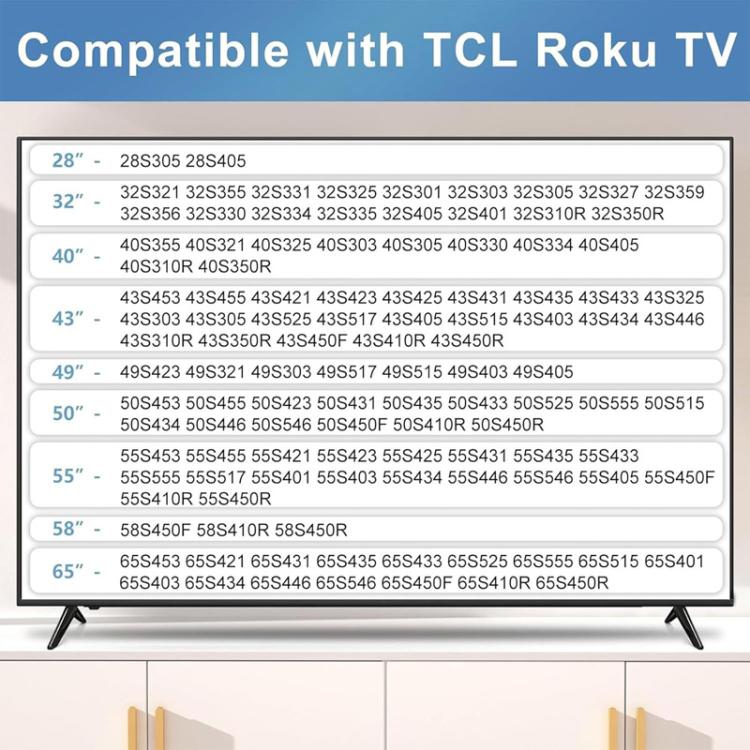 JJ-9248-B-0 2pcs TV No-Drill Base Stand For TCL Roku TV 28 / 32 / 40 / 43 / 49 / 50 / 55 / 58 / 65 Inch
