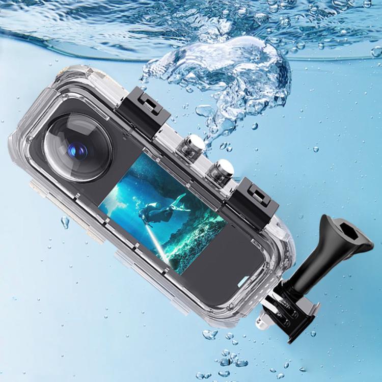 For Insta360 X5 Invisible Dive Case 45M/147ft Waterproof Underwater Housing Shell With Seamless 360 Degree Stitching, PC Lens