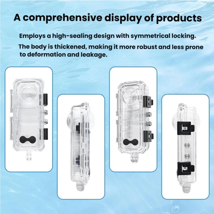 For Insta360 X5 Invisible Dive Case 45M/147ft Waterproof Underwater Housing Shell With Seamless 360 Degree Stitching, PC Lens
