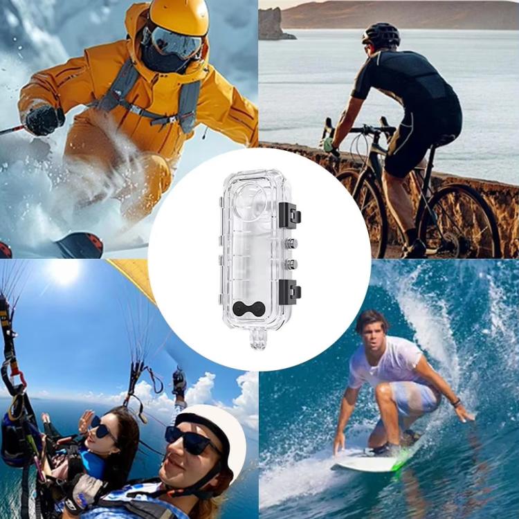 For Insta360 X5 Invisible Dive Case 45M/147ft Waterproof Underwater Housing Shell With Seamless 360 Degree Stitching, PC Lens