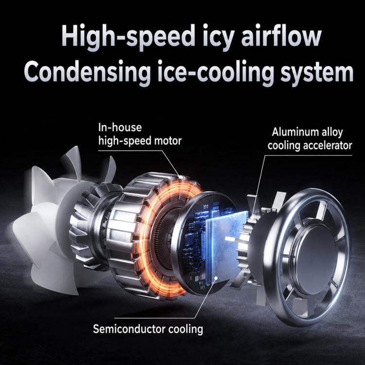 Y38 100-Speed Stepless Speed Regulation Handheld Ice Cooling Fan Portable Rechargeable Quiet Fan
