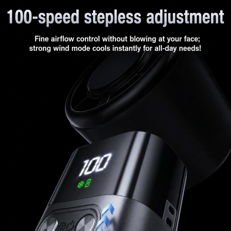 Y38 100-Speed Stepless Speed Regulation Handheld Ice Cooling Fan Portable Rechargeable Quiet Fan