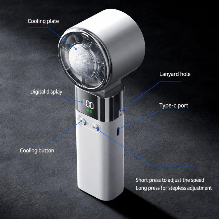 Y38 100-Speed Stepless Speed Regulation Handheld Ice Cooling Fan Portable Rechargeable Quiet Fan