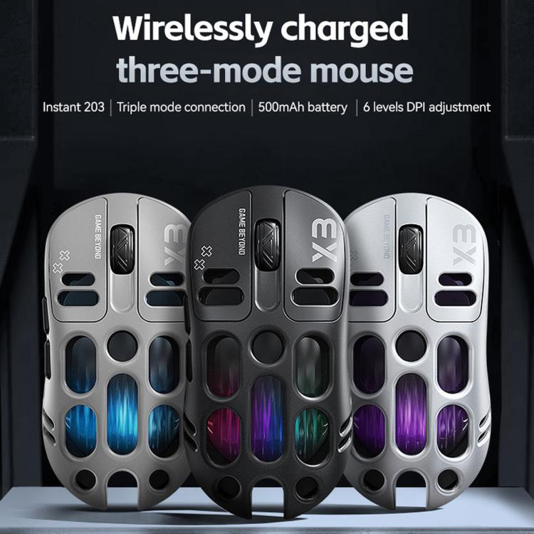 T-WOLF X3 Tri-Mode Wireless Gaming Mouse Ultra-Lightweight Hollow-Out Honeycomb Shell 8000 DPI