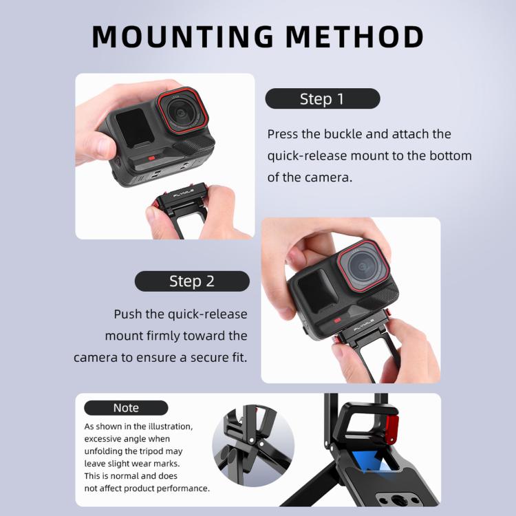 For Insta360 Ace / Ace Pro 2 / X5 Flymile Carabiner-Mounted Magnetic Quick-Release Tripod
