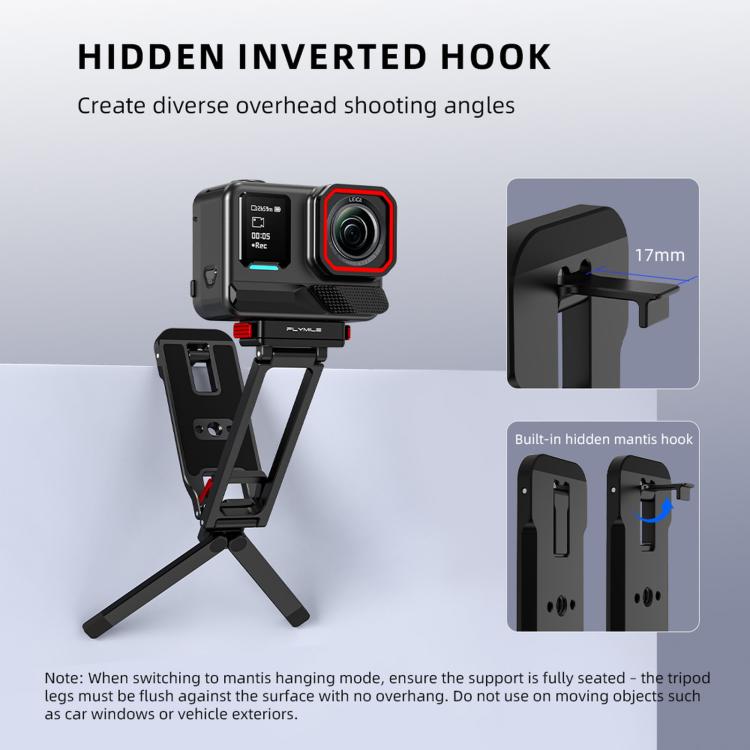 For Insta360 Ace / Ace Pro 2 / X5 Flymile Carabiner-Mounted Magnetic Quick-Release Tripod