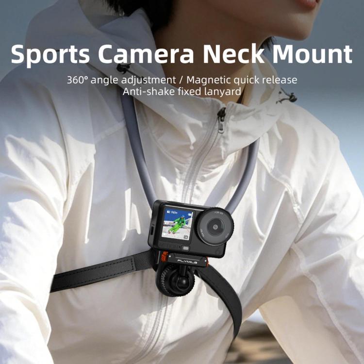 Flymile First-person Perspective Shot Magnetic Quick-release Neck Brace, For DJI Osmo Action 3 / 4 / 5 Pro / 6, For Insta360 Ace / Ace Pro 2 / X5, Universal Action Camera Two-Claw