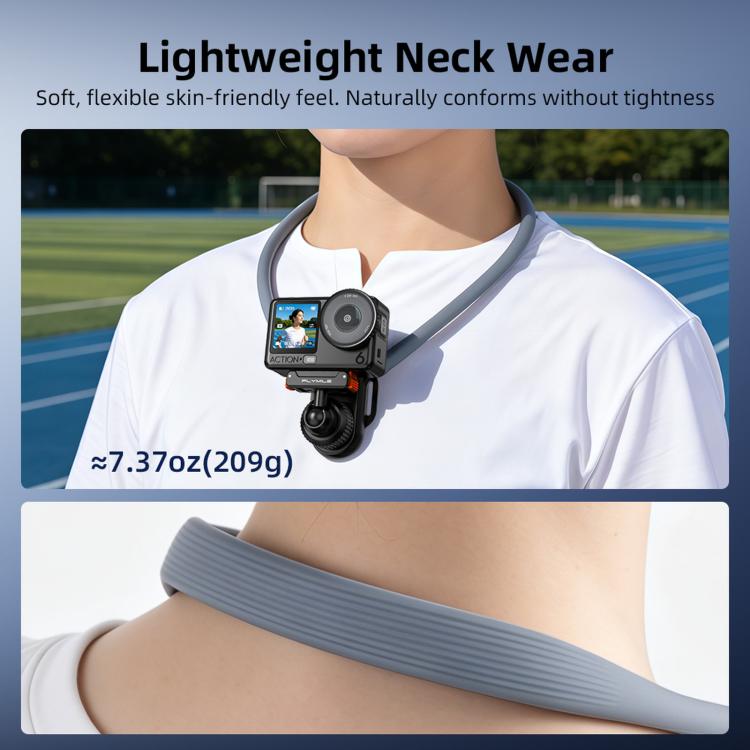 Flymile First-person Perspective Shot Magnetic Quick-release Neck Brace, For DJI Osmo Action 3 / 4 / 5 Pro / 6, For Insta360 Ace / Ace Pro 2 / X5, Universal Action Camera Two-Claw