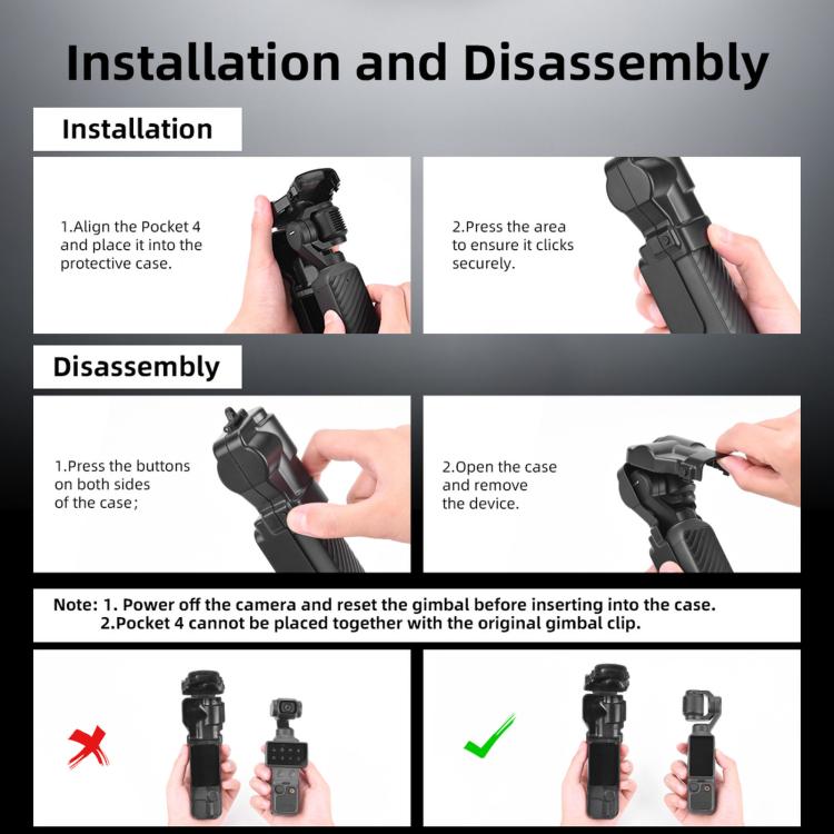 For DJI Osmo Pocket 3 / 4 BRDRC Protective Case For Lens and Screen Storage Dust Cover