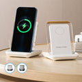 Magnetic Charging Stand With Passive Sound Amplifier Desktop Phone Holder, A9299 (White)