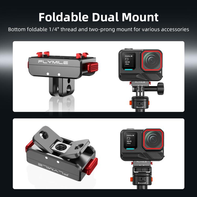 For Insta360 Ace Pro 2 / X5 Flymile Locking Extension Adapter Magnetic Quick Release Base