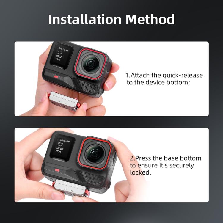 For Insta360 Ace Pro 2 / X5 Flymile Locking Extension Adapter Magnetic Quick Release Base