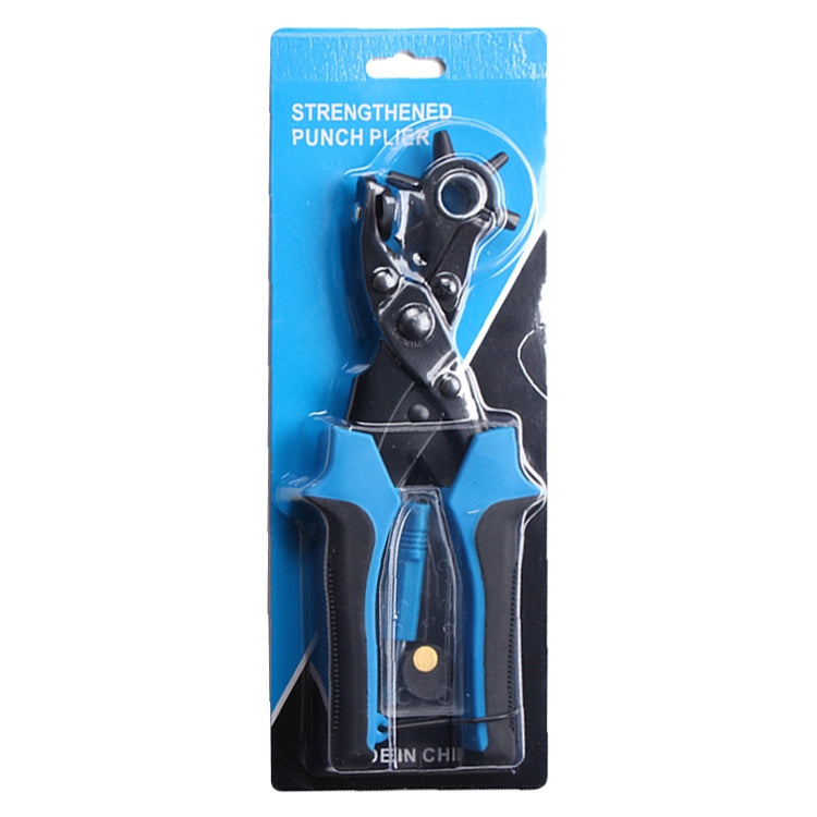 Multifunctional Belt Hole Puncher with 6 Holes Leather Hole Punch for Leather Belts Cards Paper Fabric(Red)