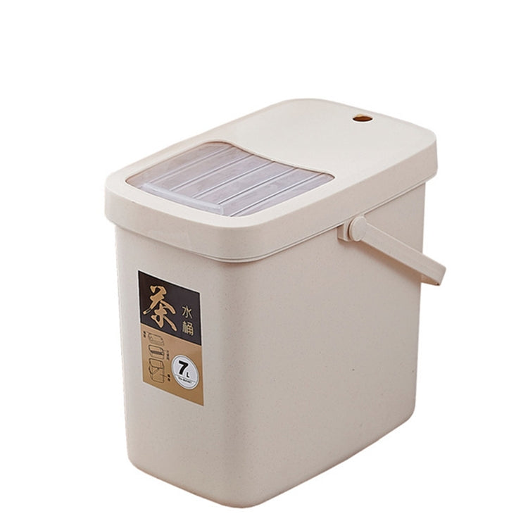 Office Plastic Tea Residue Bucket Tea Waste Bucket Push Lid Portable Trash Can, Style:7L