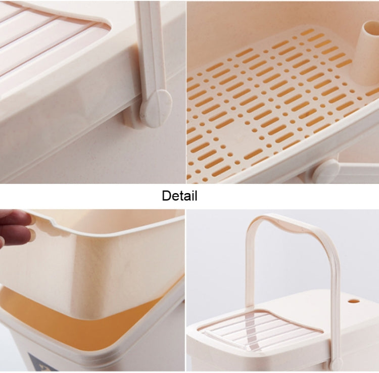 Office Plastic Tea Residue Bucket Tea Waste Bucket Push Lid Portable Trash Can, Style:7L