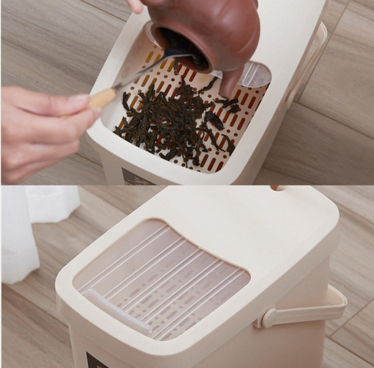 Office Plastic Tea Residue Bucket Tea Waste Bucket Push Lid Portable Trash Can, Style:7L