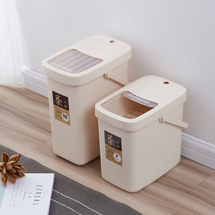 Office Plastic Tea Residue Bucket Tea Waste Bucket Push Lid Portable Trash Can, Style:7L
