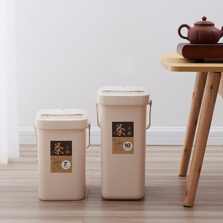 Office Plastic Tea Residue Bucket Tea Waste Bucket Push Lid Portable Trash Can, Style:7L