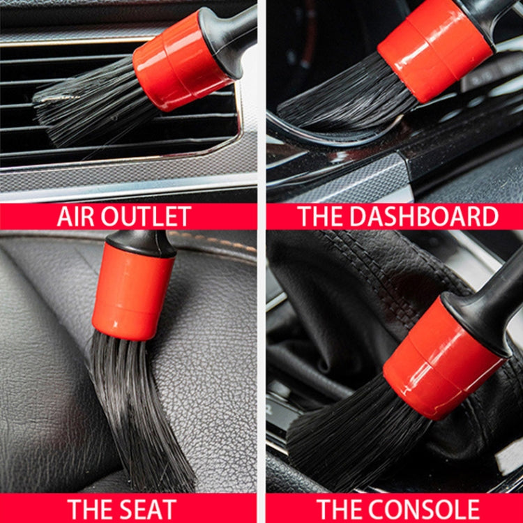 5 in 1 Car Detailing Brush Cleaning Natural Boar Hair Brushes Auto Detail Tools Products Wheels Dashboard,Random Color Delivery