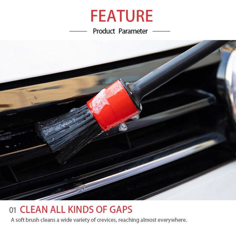 5 in 1 Car Detailing Brush Cleaning Natural Boar Hair Brushes Auto Detail Tools Products Wheels Dashboard,Random Color Delivery