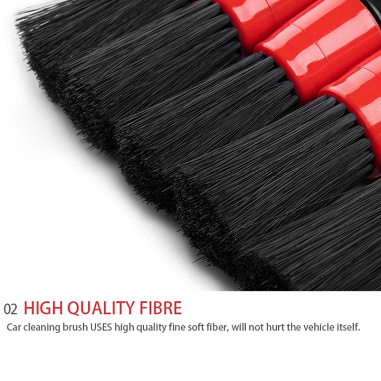 5 in 1 Car Detailing Brush Cleaning Natural Boar Hair Brushes Auto Detail Tools Products Wheels Dashboard,Random Color Delivery