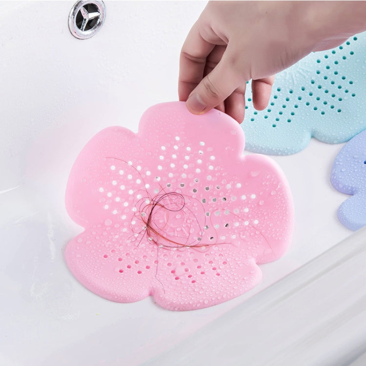 Flower Shape Bathroom Floor Drain Hair Stopper Filter Sink Strainer(White)