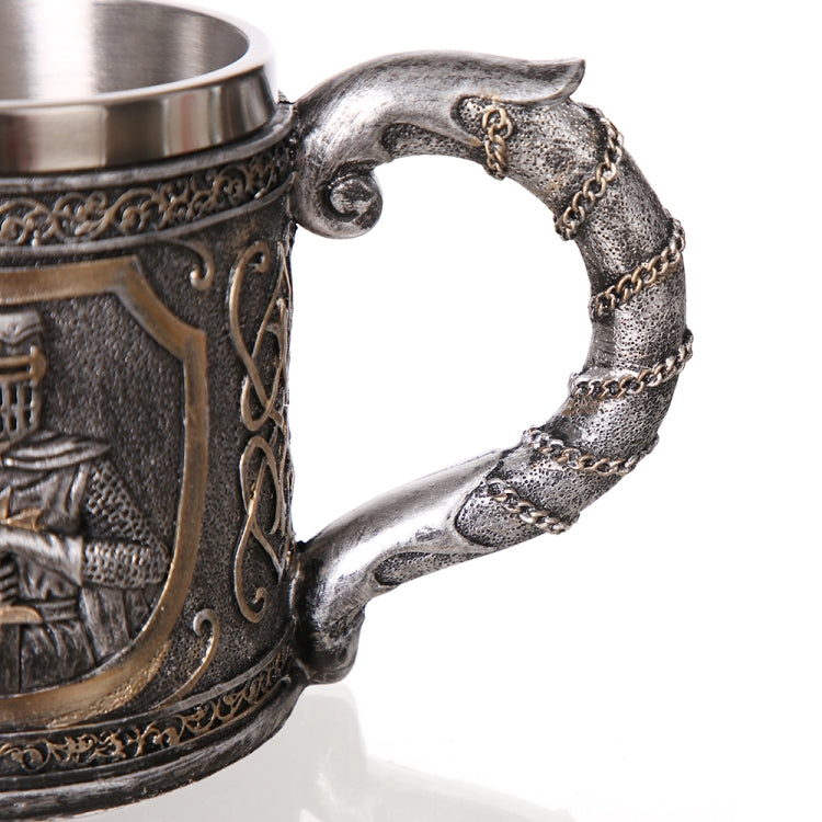 3D Viking Skull Coffee Beer Mug Skull Mug Beer Wine Drink Gift Stainless Steel Knight Decorative Cup for Men Mug