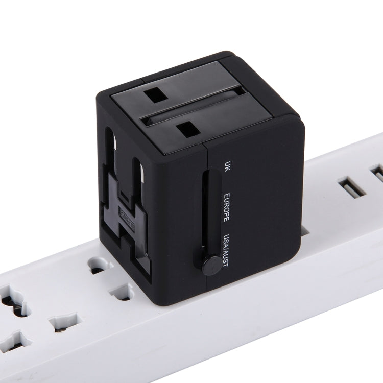 5V 2.1A Dual USB Power Socket Charger Adapter, UK / EU / US / AU Plug(Black)