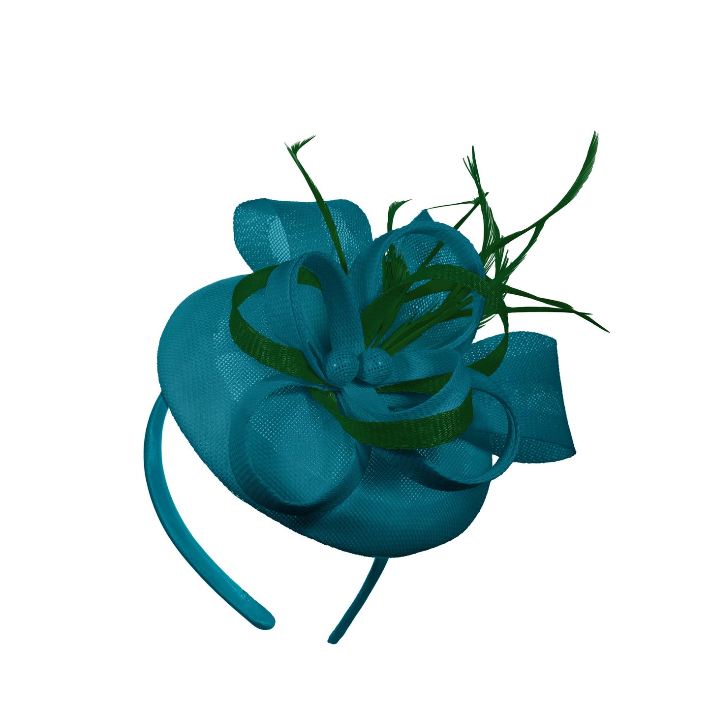 Teal Green Mix Round Pillbox Bow Sinamay Headband Fascinator Weddings Ascot Hatinator Races