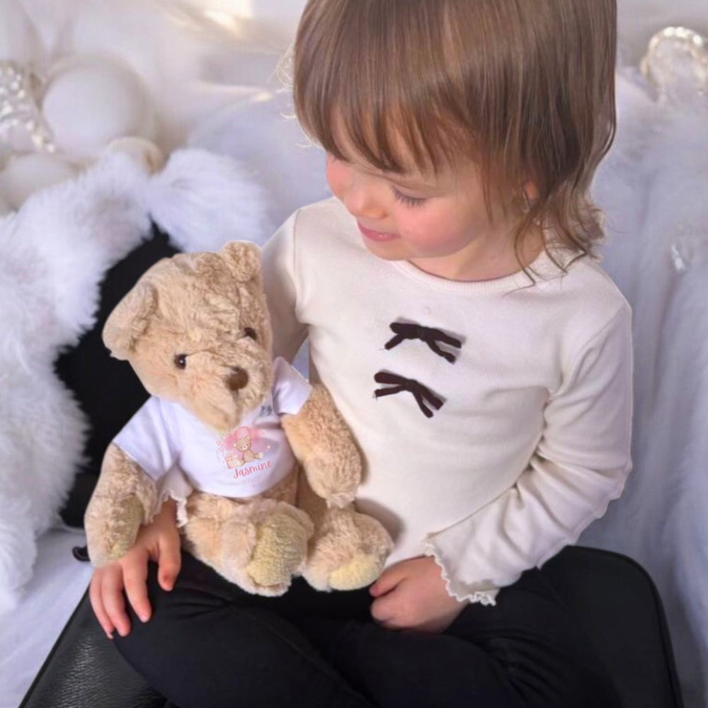 Personalised Pink Safari Animals Welcome to the World Baby Gift Hamper - Teddy & Vest