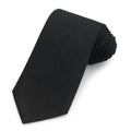 Black Three-Fold Silk Tie In Non-Crease Weave