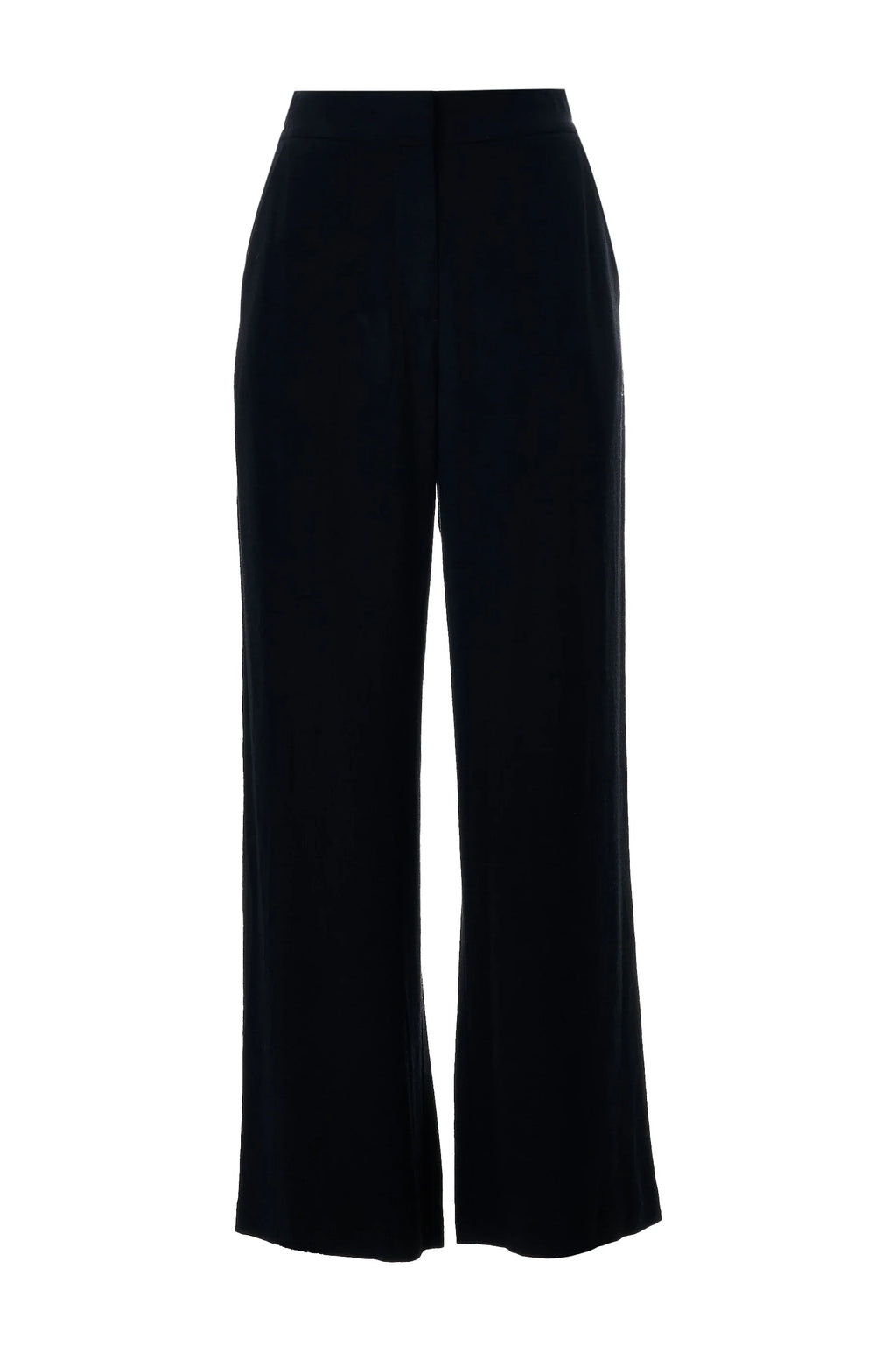 Tilde Linen Mix Straight Leg Trousers - Black