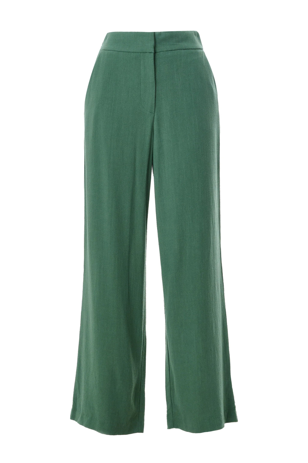 Tilde Linen Mix Straight Leg Trousers - Green