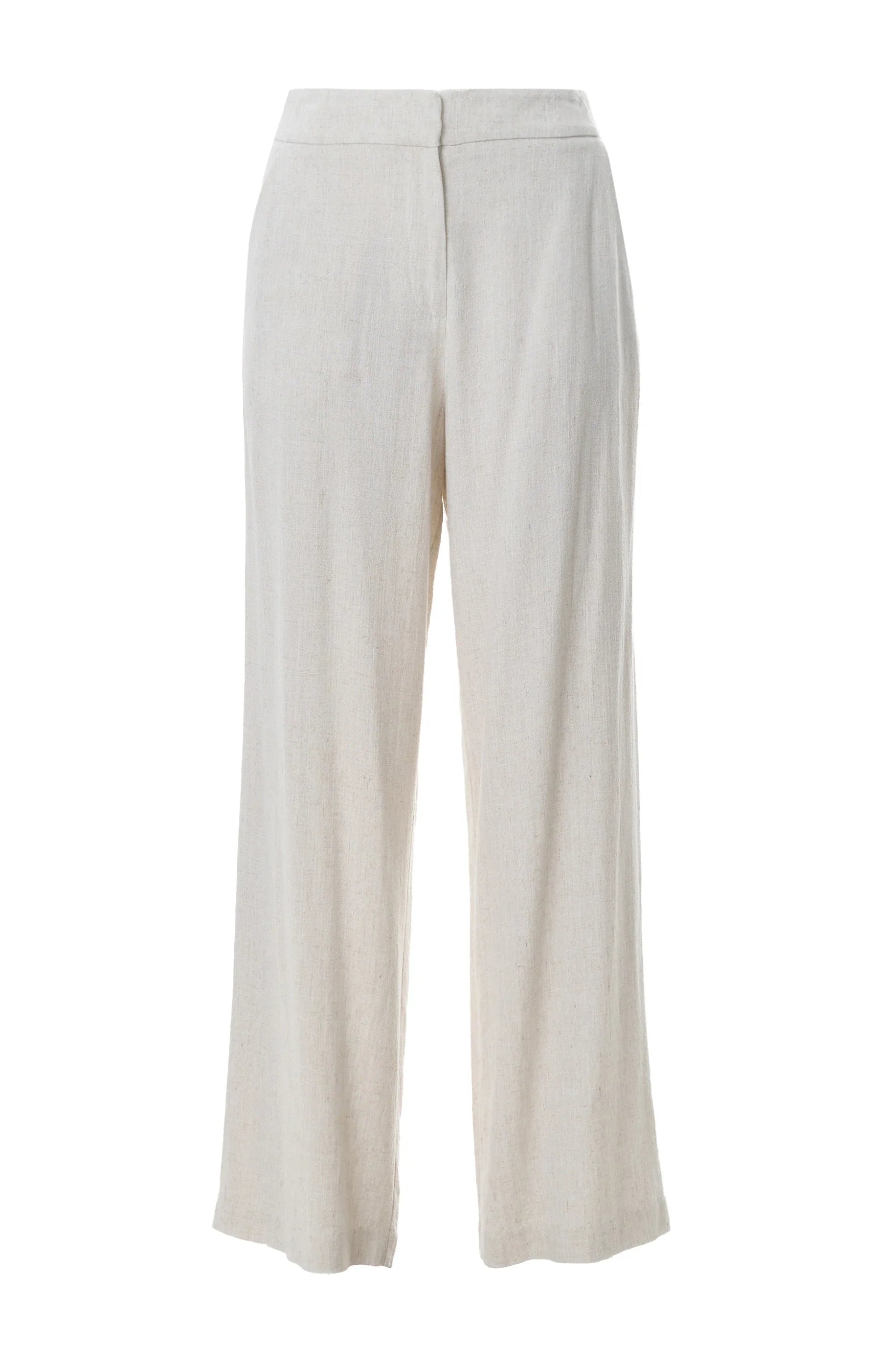 Tilde Linen Mix Straight Leg Trousers - Natural
