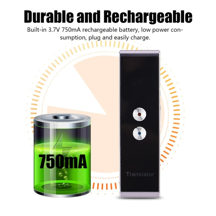 T8+ Portable Smart Voice Translator Smart Business Travel Real Time AI Translator Translation Machine 40 Languages Translator(Black)