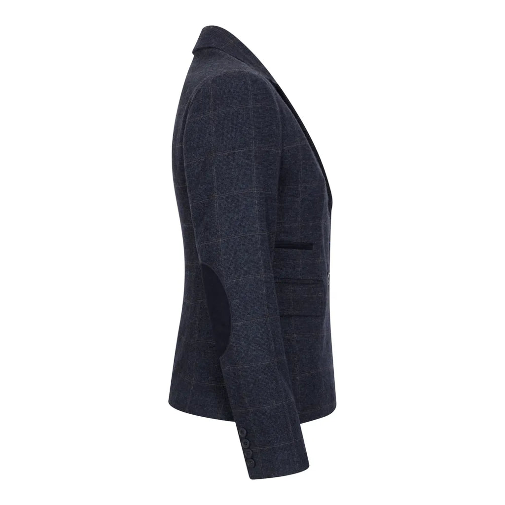 TPSTZ72 - Women's Navy Blue Tweed Blazer Waistcoat