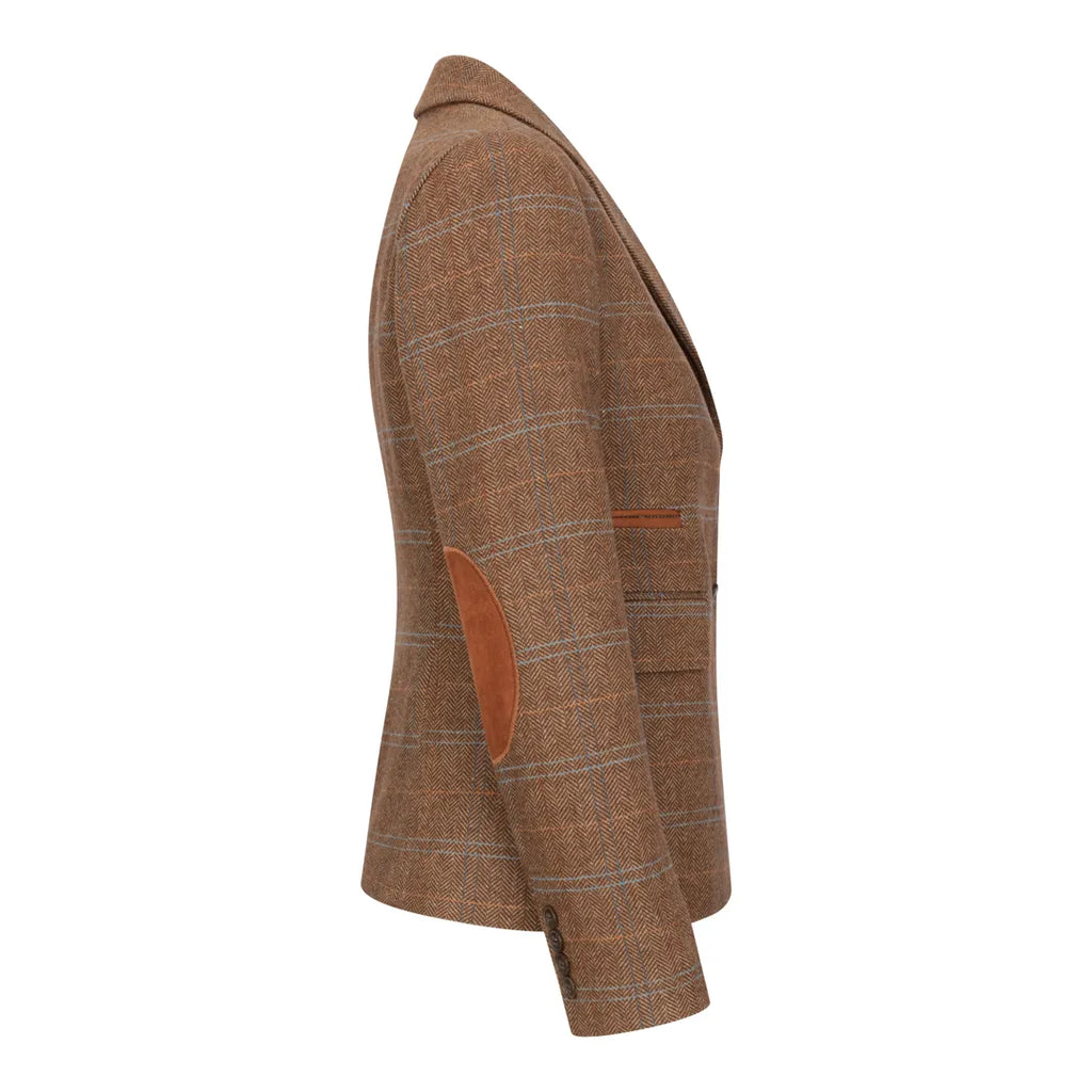 TPSTZ73 - Women's Oak Brown Tweed Blazer Waistcoat