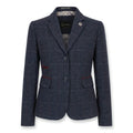 TPW-32 - Women's Navy Wool Blend Tweed Blazer Waistcoat