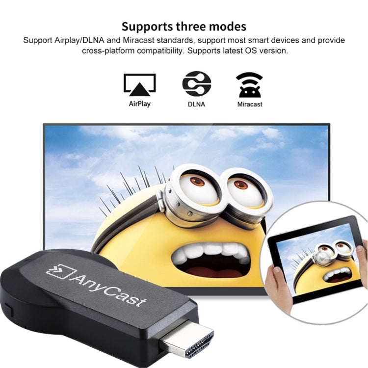 M2 Plus Wireless WiFi Display Dongle Receiver Airplay Miracast DLNA 1080P HDMI TV Stick for iPhone, Samsung, and other Android Smartphones(Black)