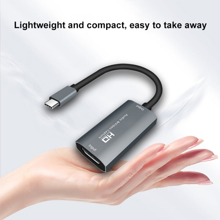 Z29A HDMI Female to USB-C / Type-C Male Video Audio Capture Box(Grey)