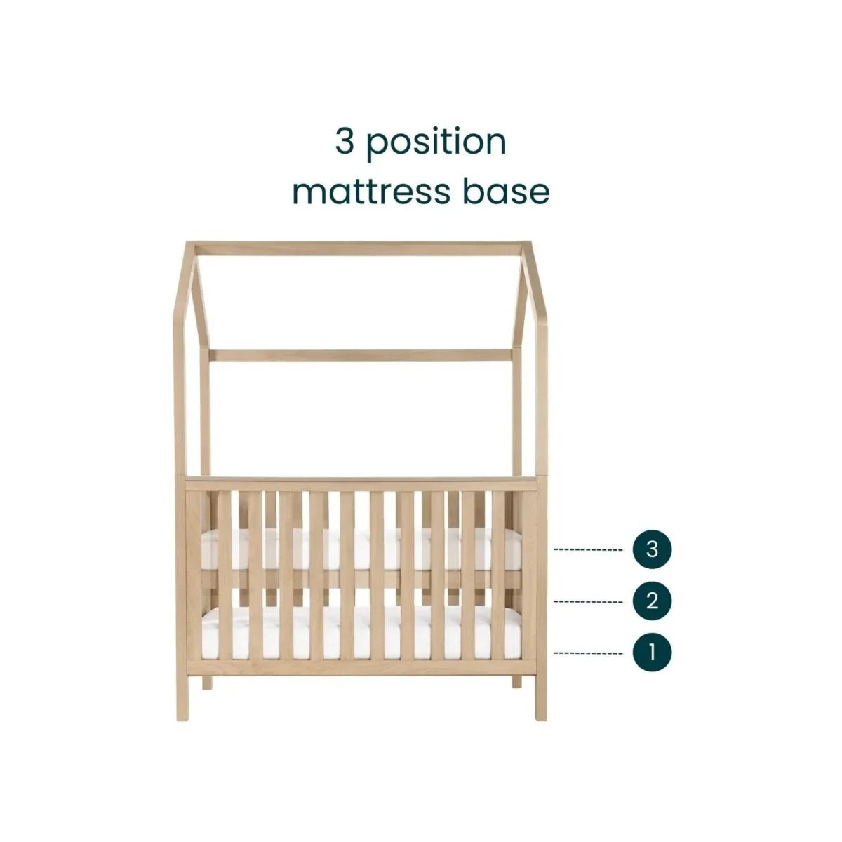 Tutti Bambini Casa 3-in-1 Cot Bed 120x60cm - Harvest Oak
